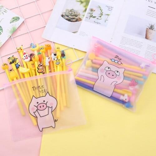 20 Pcs Pink Girl Heart Set Pen Student Cute Cartoon Creative Neutral Pen Kawaii Stationery Wholesale cute stationary