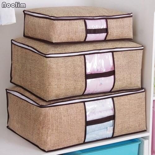 NOOLIM Non-Woven Family Save Space Organizador Bed Under Closet Storage Box Clothes Divider Organizer Quilt Bag Holder Organizer