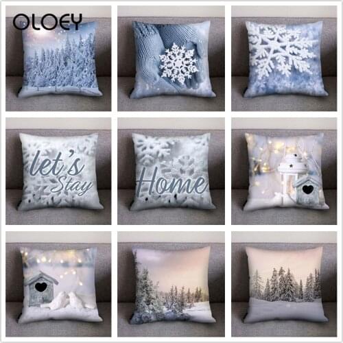 Christmas Cushion Cover Printed Cushion Cover Polyester Sofa Car Cushion Cover Home Decoration Comfortable Hotel Seat Decoration