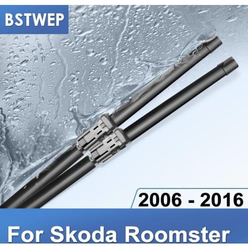BSTWEP Wiper Blades for Skoda Roomster 21"&21" Push Button 2006 2007 2008 2009 2010 2011 2012 2013 2014 2015 2016