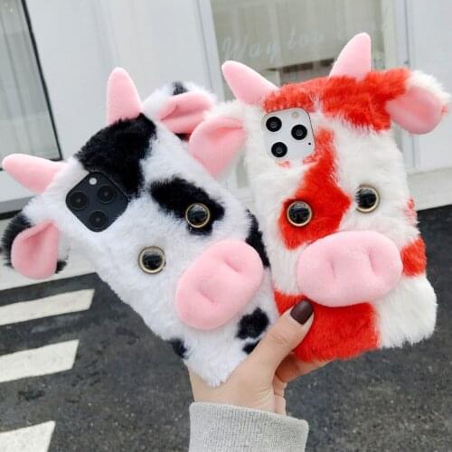 Cute Soft Fluffy Plush Shockproof Back Case Cover Skin Shell for Apple iPhone 12 11 Pro XS Max XR X 8 7 6 6S Plus SE 2020 5S 5