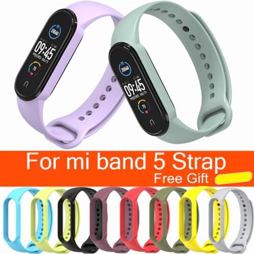 For Xiaomi Mi Band 5/NFC Bracelet global version Strap Wristband Replacement Accessories Colorful Strap for MiBand 5 Silicone
