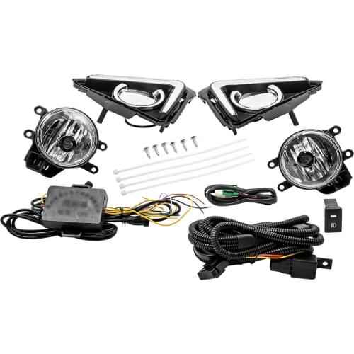 LED Daytime Running Light Fog Lamp DRL Wiring Switch For Toyota RAV4 16-18