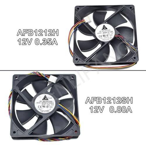 For AFB1212SH AFB1212H DC12V 0.35A 0.80A 12CM 12025 Double Ball Fan Four Pins PWM Speed Regulation 120x120x25MM Cooling Fan