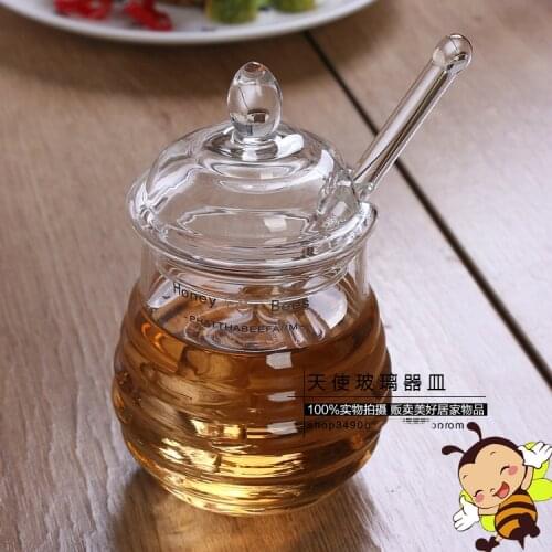 High-grade honey jar crystal glass seasoning bottle stirring admission 290ML