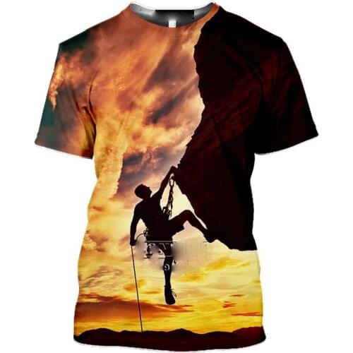 Thrilling outdoor extreme sports 3D graphics T-shirt mens outdoor sports essential quick-drying shirt short sleeves