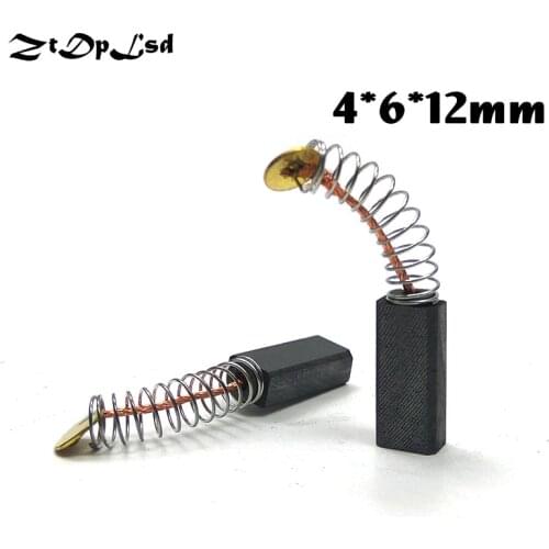 ZtDpLsd 2 Pcs/Pairs 4x6x12mm Mini Drill Electric Grinder Replacement Carbon Brushes Spare Parts for Electric Rotary Tool