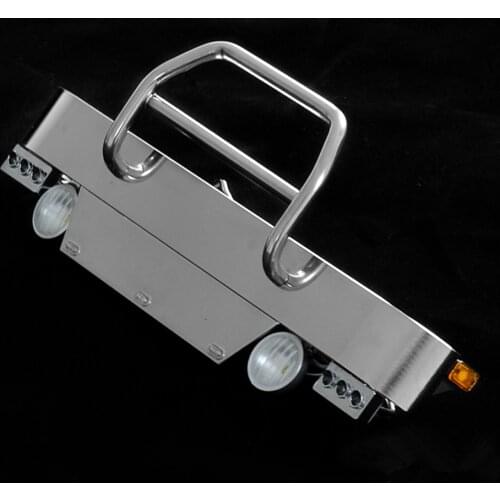 1/14 Rc American Truck King Front Bumper Protector Guard Bar With Light For Tamiya Tractor LESU Model