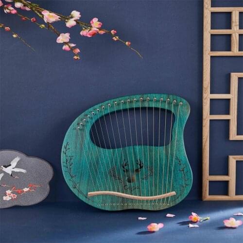 1 Set Mahogany 19-tone Portable Reindeer Pattern Lyre Harp Musical Instruments Accessories