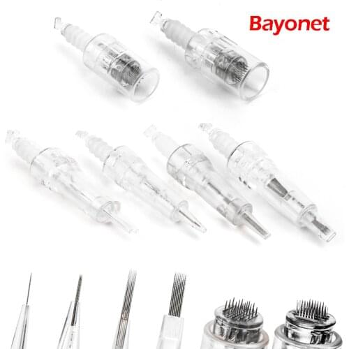 100pcs Microneedling Needles 9/12/36/42Pin Nano Microneedles Cartridge Needle for derma pen Bayonet Connector Replacement needle