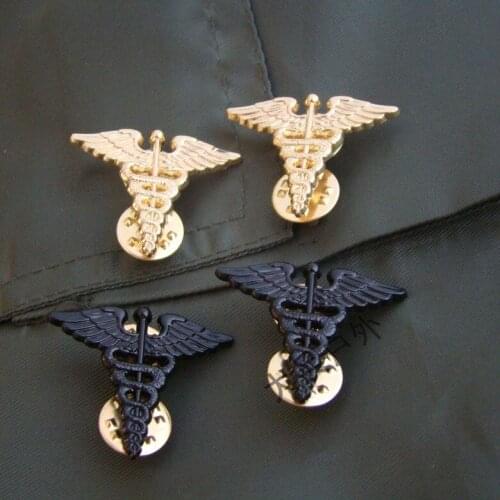Two Pair Us Army Medical Service Corps Officer Collar Badge Pin Insignia SET