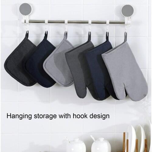 4Pcs/set Kitchen Gloves Insulation Pad Cooking Microwave Gloves Baking BBQ Oven Potholders Oven Mitts Potholder Pad