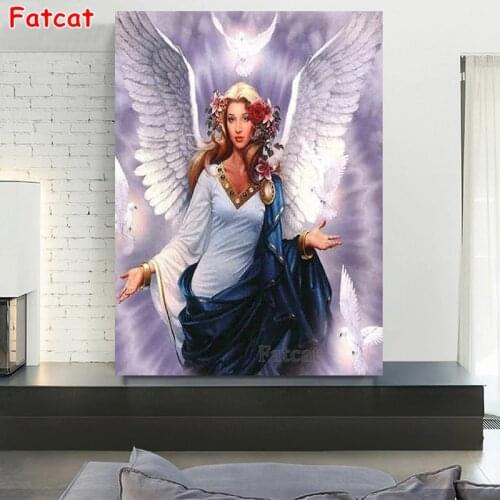 5D Diamond Painting Cross Stitch Angel wings dove Pictures Of Rhinestones Diamond Embroidery Christmas Decor For Home PP2165