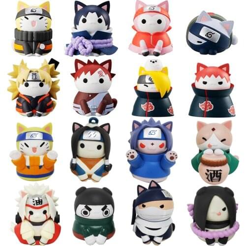 8PCS Anime Naruto Figures NARUTO Cat Mini Q Version Action Figure Model Decoration Cartoon Kawaii Boy KidS Toy Gift Dropshipping
