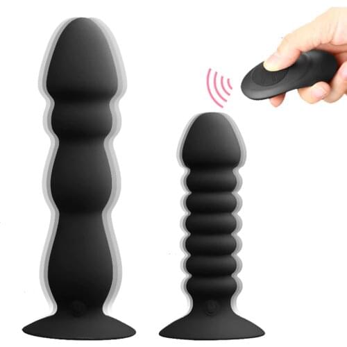 Remote Control Anal Plug Bead Dildo Vibrator Suction Cup Butt Plug Male prostate Massager Vibrator Waterproof Sex Toys for Men