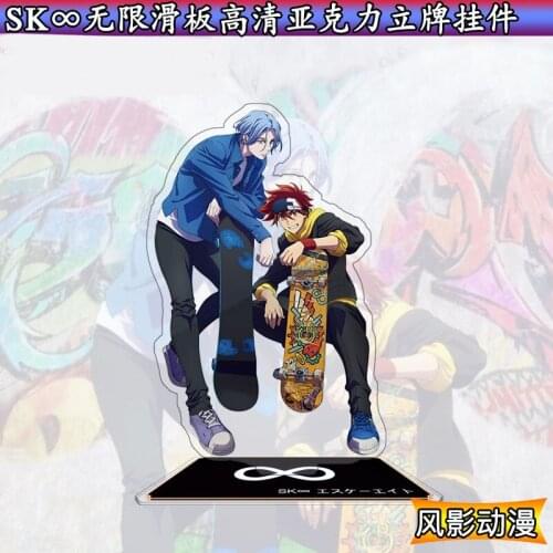 Anime SK8 the Infinity SK EIGHT LANGA MIYA Cartoon Transparent Acrylic Figure Stand Model Desktop Toy Keychain Pendant Cosplay
