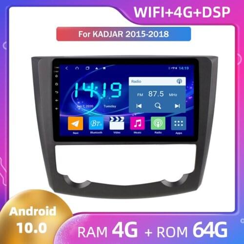 Car Radio multimedia video player 4G+64G for Renault Kadjar 2015 2016 2017 2018 car GPS Navigation Video stereo Audio head unit