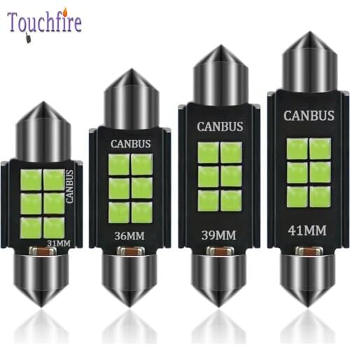 2Pcs/Lot C5W Canbus 3030 6SMD LED Car Bulb Festoon 12-24V Reading Plate Clearance Light 31 36 39 41mm Parking Position Map Lamp