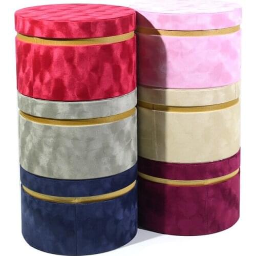 Velvet Gift Packaging Box Florist Bouquet Flower Packaging Box With Lid Gift Packaging Box for Valentines Day Chirstmas Gift