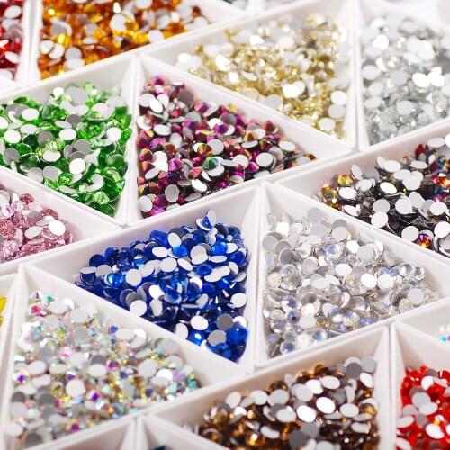 Glass Crystal Rhinestones All Sizes Top Shining 3D Non Hotfix FlatBack Strass Sewing & Fabric Garment Nail Art Rhinestone