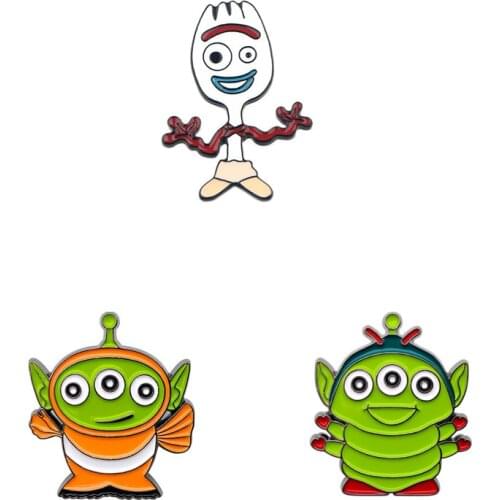 Three-eyed Aberdeen Brooch baby badge brooch Lapel pin Denim Jean shirt bag Cartoon Jewelry Gift