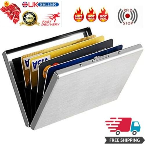 Anti-scan Stainless Steel ID Credit Card Holder Case Slim RFID Blocking Anti-scan Wallet