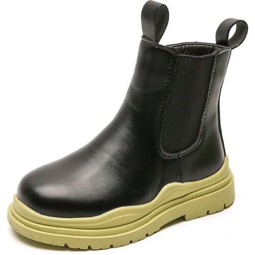 CUZULLAA Autumn Kids Side Zip Ankle Boots High Shoes For Children Girls Classic Chelsea Boots Size 26-36