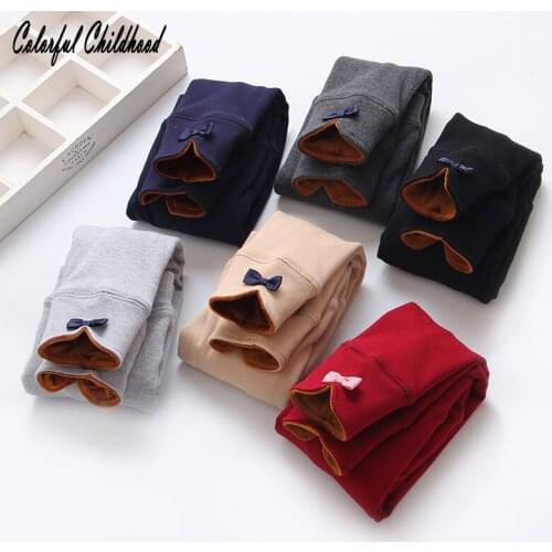 Childrens Warm Trousers Winter Girls Plus Velvet Leggings Thicken Pants For Girls Skinny toddler kids clothes Xmas
