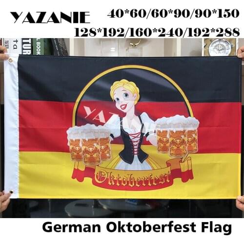 YAZANIE Germany Oktoberfest Festival Celebration Flag German Beer Party Bavaria Bavarian Flag German Cuisine Bratwurst Flags