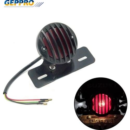 GEPPRO Motorcycle Accessories Tail Light License Plate Bracket Taillight Brake Light for Harley Bobber Chopper Cafe Race FF002