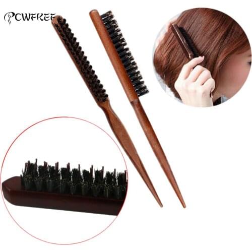 Hot Women Lady Girl Trendy High Standard Natural Boar Bristle Wooden Hair Brush Combs Hair Tools