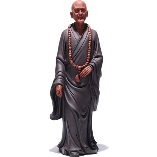 Chinese ceramics Zen statue of Master Hongyi Handmade sculpture of modern art High-end home decoration statue 39cm