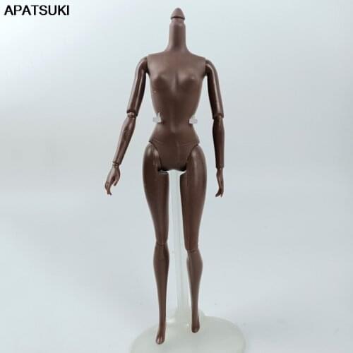 Dark Chocolate 1/6 BJD Doll Accessories 11 Jointed Body for 11.5" Dollhouse Moveable Nude Naked Doll Body Toy for Kids