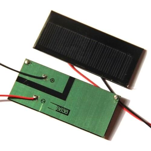 BUHESHUI Polycrystalline 0.3W 5.5V Mini Solar Cell With Wire DIY Solar Panel System Charger For 3.7V Battery 86*38M 100pcs Epoxy