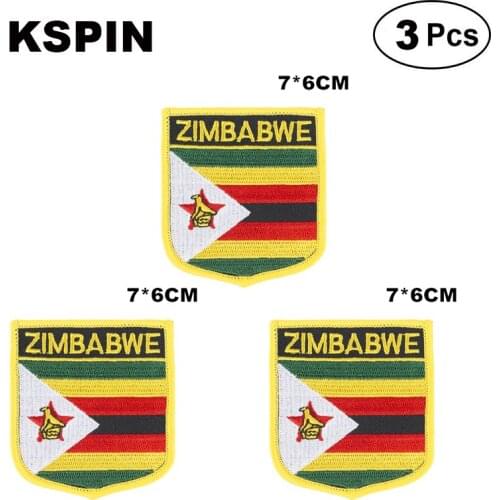 Zimbabwe Shiled Shape flag patches national flag patches for Cothing DIY Decoration