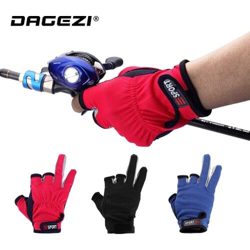 DAGEZI Anti-slip Fishing Glove Soft and Breathable Three Finger Cut Gloves For Fishing Cycling Climbing Outdoor Sports Equipment