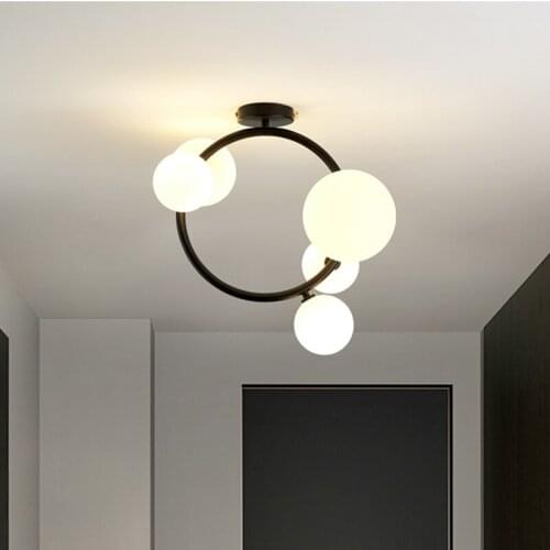 New Net Red Lamps Modern Simple Nordic Corridor Aisle Light Creative Personality Bedroom Light Bubble Circle Ceiling Light