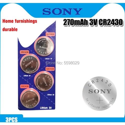 3pcs Original Sony CR2430 CR 2430 Button Coin Batteries DL2430 BR2430 KL2430 3V Lithium Battery For Watch Toy hearing aids