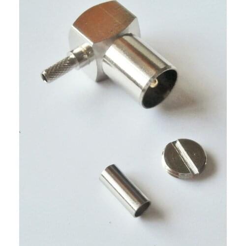 PAL DVB-T TV IEC Male 90 Degree Right Angle TYPE L plug Crimp For RG316 RG174 RG179 LMR100 Cable Brass RF Connector Coax Adapter