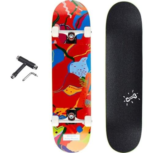Pro Skateboard Complete for Adult Youth Kid and Beginner - 31" Double Kick Concave Street Skateboard 7 Layer Alpine Maple Deck