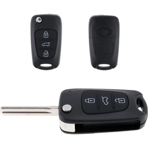 Durable Plastic and Metal Uncut Blade 3 Buttons Flip Car Remote Key Shell No Chip For Kia