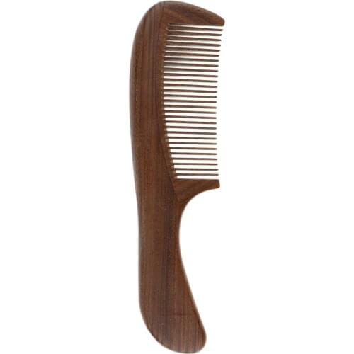Fine Toothed Green Sandalwood Comb for Hair Smooth and Scalp Massage Pocket Size Wooden Detangler Comb for Travel