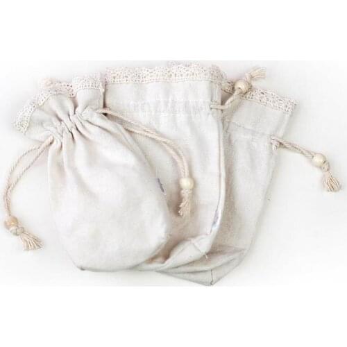 Wedding lace Cotton Linen Favors bag party Christmas candy sugar gift bag wrap Favor Holders coin card purse bags drop shipping