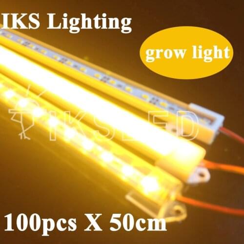 Full spectrum LED Grow lights 100pcs 0.5m 5730 rigid strip 18W LED Grow lamp bulb for Flower plant Hydroponics system grow box