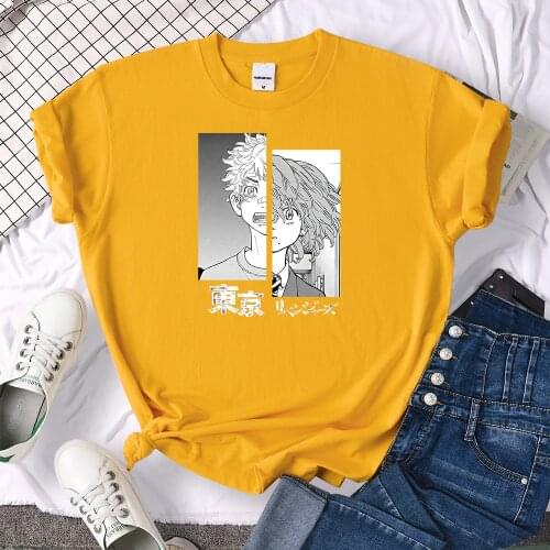 Takemichi & Hinata .Tokyo Revengers Women Tshirt Street O-Neck T Shirt Cartoon Casual Tee Clothing Oversize Breathable Tshirts