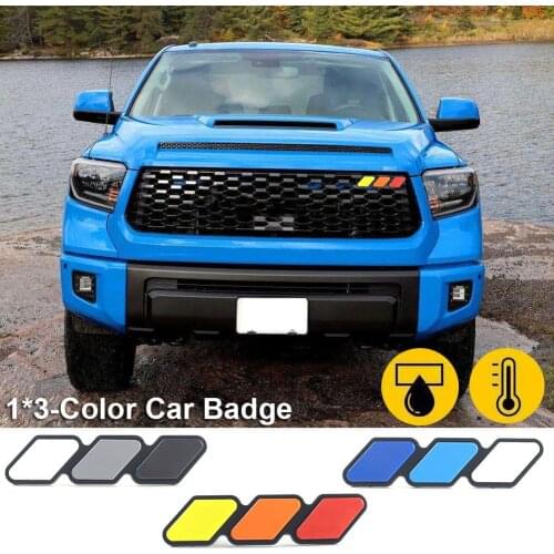 Tri-Color Grille Badge Emblem for Toyota Tacoma/4Runner/Tundra Grille Badge Decoration Accessories Car Styling Sticker
