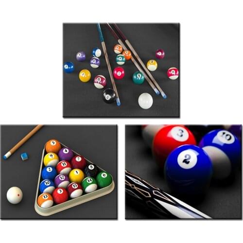 Triptych paintings Billiard Ball diamond painting Full Square Drill 3D Picture Of Rhinestone Diamond embroidery 3 pcs A455