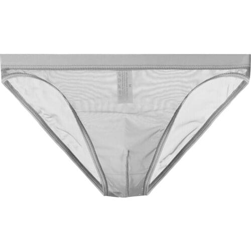 New Sexy Underwear Men Transparent Low Waist Mens Briefs Panties Mesh Gauze Breathable Gay Underpants See Through Slip Hombre