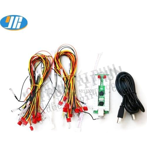 2 Players Arcade USB Encoder USB To PC Raspberry pi Board 5V Led Light Button Controller Zero Delay Joystick Encoder