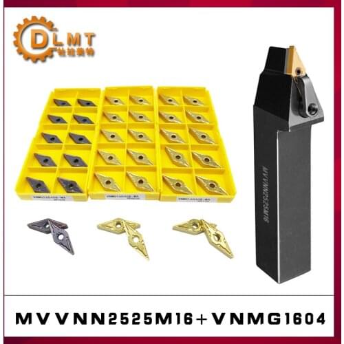 VNMG160404 VNMG160408 10PCS VNMG Carbide Insert + MVVNN2525M16 1PC MVVNN External Turning Tool Holder Lathe Parts Tool